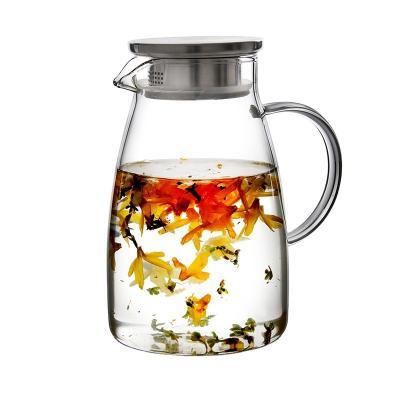 China Pitcher 1.6L/2.0L Viable With Iced Tea Pitchers Water Pitcher Cold Water Ice Tea Wine Coffee Glass Hot Milk And Juice for sale