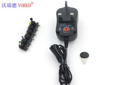 China UK Plug Multi Volt Power Adapter 6 Replaceable DC Connectors Black Color for sale