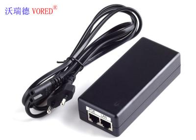 China 24V DC POE Power Adapter Black Color EU Plug AC100 - 240V Input Voltage for sale