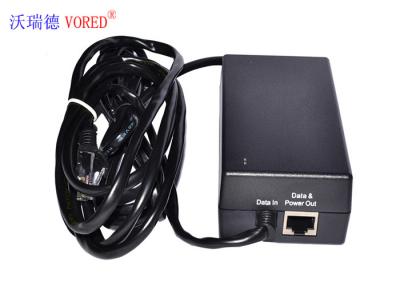 China Black POE Power Adapter 10 / 100Mbps IEEE 802.3af Compliant Compact Size for sale