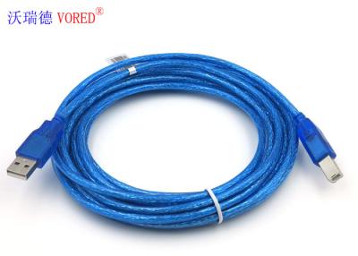 China A Male To B Male USB Extension Cable , 10 Feet USB OTG Cable Blue Jacket for sale