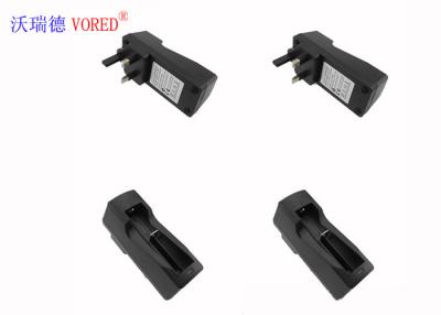 China Single Slot UK Plug Lithium Battery Charger Black Color Constant Current Charging for sale