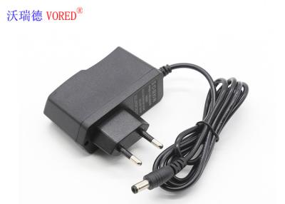 China 12V 1A EU Plug AC To DC Power Adapter With 5 Feet Cable PC ABS Material for sale