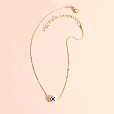 China New Style Fashion Trendy Simple Gold Charm Devil's Eye Pendant Necklaces For Women And Men for sale