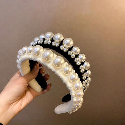 China PEARL Fashion Design Pearl Pilou Hair Band Fashion Pearl Headdress Hair Accessories For Women for sale