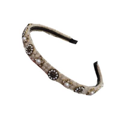 China Fashion ALLOY Retro Rhinestone Hair Korean Baroque Circle Headband Adult Hair Accessories For Women for sale