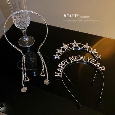 China ALLOY Diamond Love Chain Tassel Headband New Star HAPPY NEW YEAR Headband Party Headwear Hair Accessories for sale