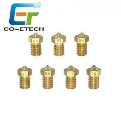 China Building Material Shops V5/V6 Brass Nozzles 0.2/0.25/0.3/0.4/0.5/0.6/0.8/1.0mm Extruder J Head Nozzles For 1.75/3.0mm Supplies for sale