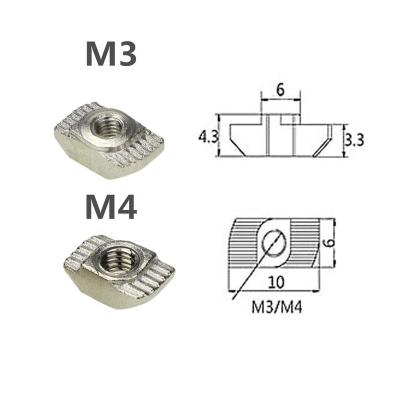 China Automotive Industry M3 M4 T Slot Nut T Slot Hammer Head Nut Carbon Steel Nickel Plated Connector For 2020 Aluminum Profile Accessories for sale