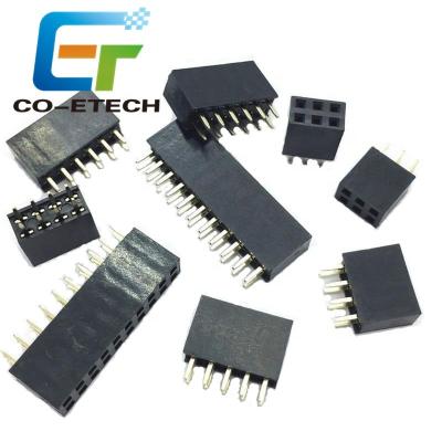 China For 2X2/3/4/5/6/7/8/9/10/11/12/13/14/15/16/ Electic Female Header 2.54mm Strip Connector Size 8.5mm 20/25/30/40 Pin Double Row Straight Pin for sale