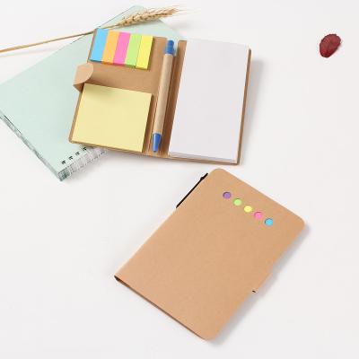 China Self Adhesive Assorted Color Sticky Notes With Kraft Paper Card With Pen Hot Sale Sticky Note Pad Colored Sticky Notes for sale