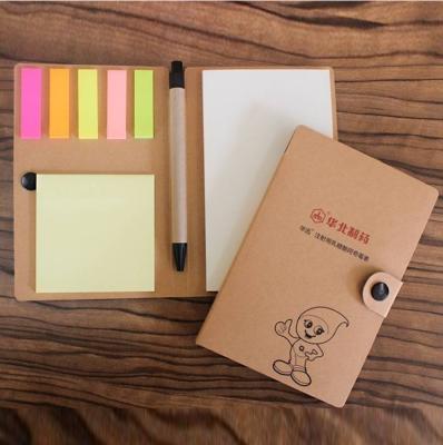 China Customized eco-friendly sticky notepad self-adhesive and colorful marker with pen logo printing stick notes for sale