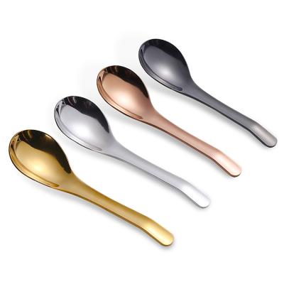 China Sustainable Wholesale Stainless Steel Tableware Amazon Rice Spoon Count Royal Thick Round Metal Spoon for sale