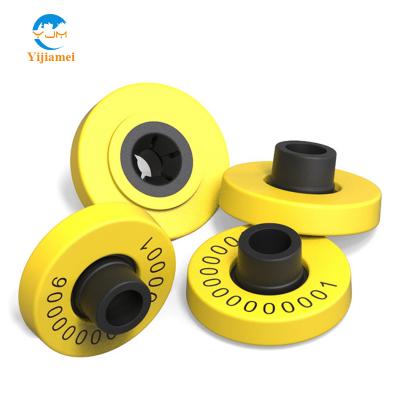 China TPU ISO11784/11785 134.2KHz Work Frequency RFID Animal Ear Tag For Sheep Scare Pig for sale