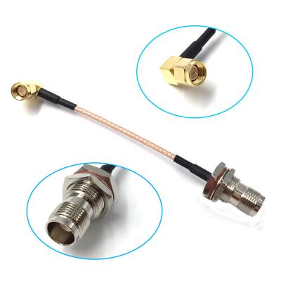 China RF TNC Female Bulkhead Straight To SMA Male Plug Angled Connector With Pigtail Cable for sale