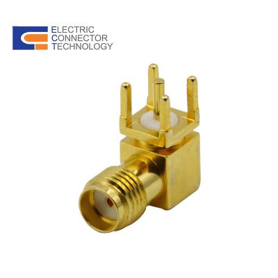 China RF SMA Female Right Angle On PCB RF Coaxial Connector for sale