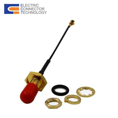 China RF IP67 RP SMA Female Feedthrough To Ipex U.FL With 1.13mm Cable for sale