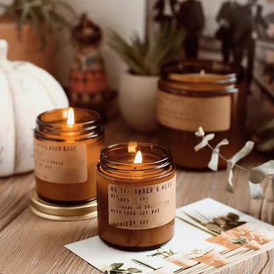 China Vintage Wholesale Custom Handmade Soy Wax Candles Plant Essential Oil Scented Candles Living Room Interior Decoration Gift for sale