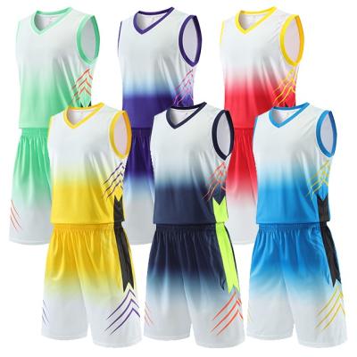 China Breathable Cheap Design Your Own Sublimation Printing Custom Blank Youth Basketball Uniforms Set for sale