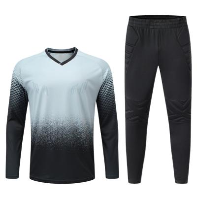 China Empty Sleeve Quick Dry Goalkeeper Sets Supplier Soccer Jersey Long Sleeve for sale