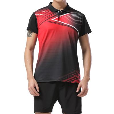 China Breathable new design men's badminton ping pong high quality quick dry uniforms for sale