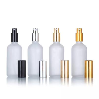 China Angular Blush Matte Frosted Empty Glass Spray 100ml Colored Perfume Bottle for sale