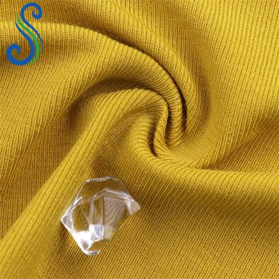 China Anti Bacterial Anti Odor 95%Bamboo 5%Spandex 1x1 Rib Knit Stretch Anti-Bacteria Fabric For Women Clothes for sale