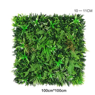 China Coastal Green Grass Wall Fake Plant Fireproof Artificial Grass Wall Panels For Shop Decoration for sale