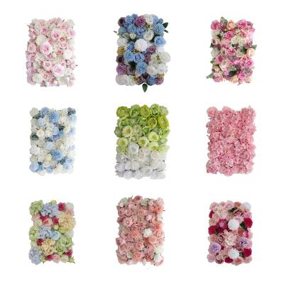 China Coastal Artificial Wedding Fake Wall Flowers Flower Wall For Garden Decoration for sale