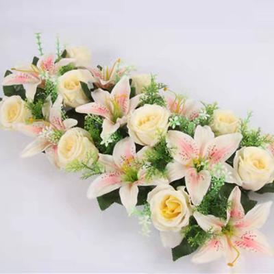 China Coastal Table Artificial Champagne Flower Row for Wedding Backdrop for sale