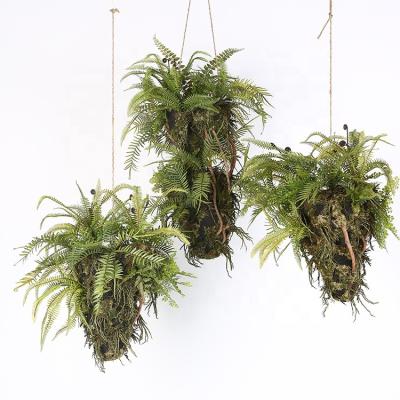 China Garden Decoration Artificial Hanging Decorative Fern Grass Green Wall Plants for sale