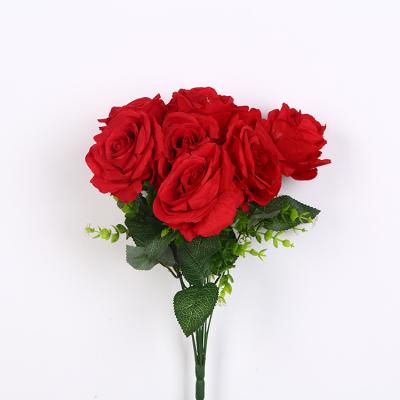 China Modern High Grade 10head Red Mounted Artificial Flowers For Home Decoration for sale