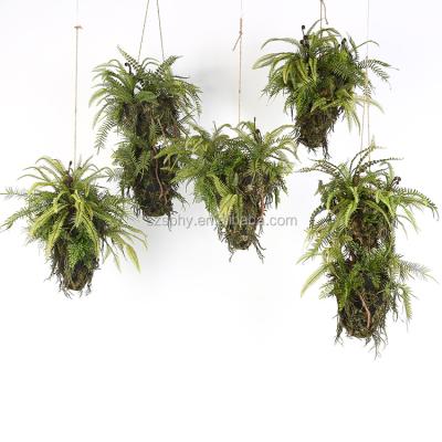 China Coastal Chinese Hot Selling Artificial Fern Fake Grass For Garden Home Hanging Decoration for sale