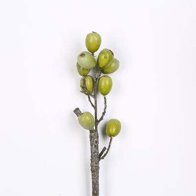 China New Gifts 2colors tropical faux loquat branches with leaves for sale