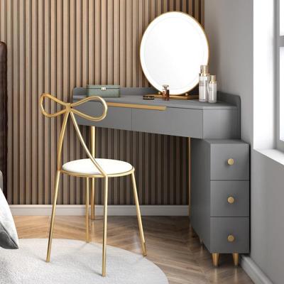 China Luxurious Dressing Table (Other) Bedroom Furniture Adjustable Gold Leg Set Dressing Table With Drawers Dressers for sale