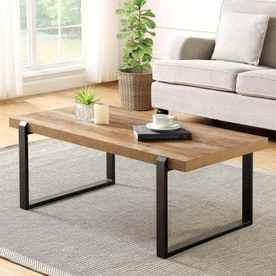 China (Other) Living Room Furniture Coffee Table MDF Adjustable Legs Metal Coffee Table for sale