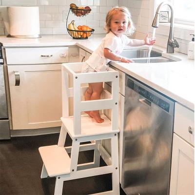 China Foldable Folding Tower Kids Furniture Sets Wooden Studying Step Stool For Kids for sale