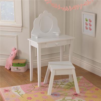 China Modern Children's Furniture Wooden Kids Dressing Table Toy With Mirror Dressing Table Toy for sale