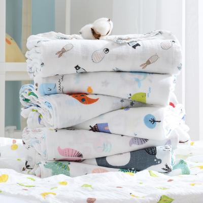 China Non-Toxic Customized Newborn Muslin Baby Swaddle Blanket Cotton Bamboo Wrap Blankets for sale