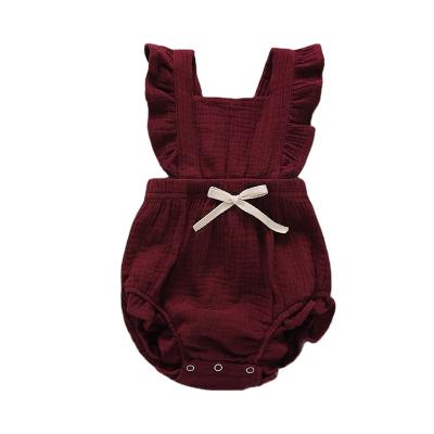 China Customized oragnic sleeveless cotton shorts baby romper summer baby romper for girls for sale