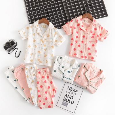 China High Quality Breathable Cotton Children 2pcs Nightgowns Girls Pajamas Clothing Girl Pajamas Set for sale