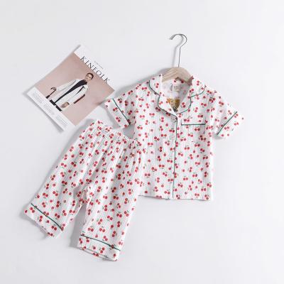 China Good Quality Cotton Kids Nightgowns 2pcs Girls Pajamas Sleepwear Breathable Girl Pajamas Set for sale