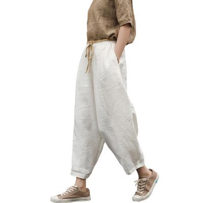 China Autumn Fashion Women's New Casual Loose Wide Leg Anti-wrinkle Spring Wide Leg Pants Cotton Closed Wide Leg Bloomers for sale