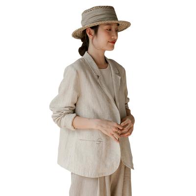 China Anti-wrinkle A Japanese style hand-embroidered simple linen women's loose sleeves women's blouse spring and autumn women's suit for sale