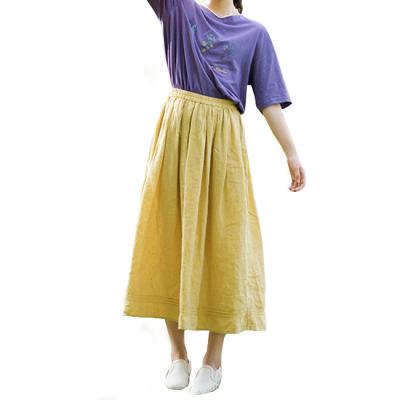 China New 2021 summer all-match canvas elastic waist casual and comfortable cotton breathable boutique and canvas skirt for sale