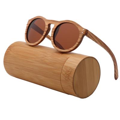 China 2021 Eco-Friendly Zebra Wood Sunglasses Custom Logo Wood Frame Sunglasses Polarized Fashion Sun Glasses In Stock for sale