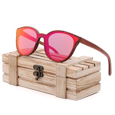 China 100% UV 400 Protection Brazil Pear Eco-friendly Wood Frames Mirror 2021 Wood Sunglasses Polarized Dark Glasses for sale