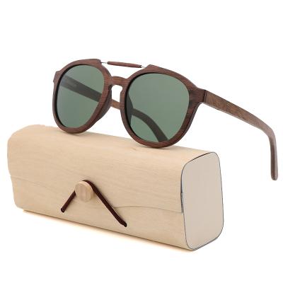 China Polarized 2021 Custom Handmade Wooden Frame Glass Vintage Logo Wooden Sunglasses Polarized Men UV400 for sale