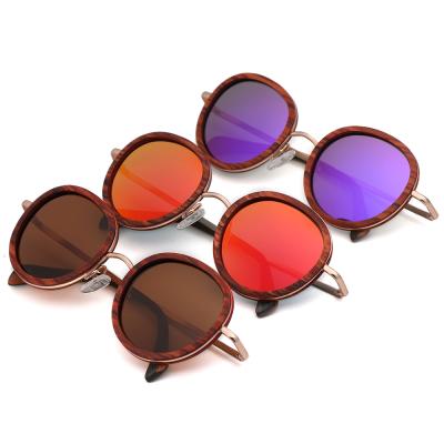 China UV Style Logo Polarized Shading Mirror Wholesale Custom 400 Protection 100% New Metal Bracket Rosewood Frame Sunglasses for sale