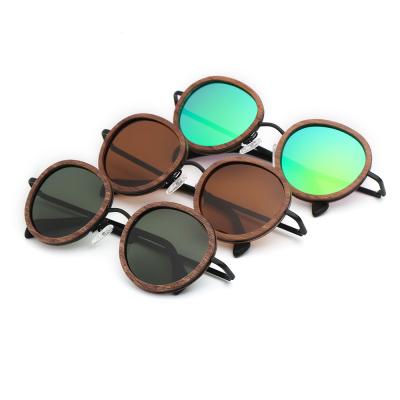 China 100% Protection Metal Bracket Black Walnut Frame UV Sunglasses 400 Logo Wholesale Polarized Shading Mirror Custom Made In Stock for sale